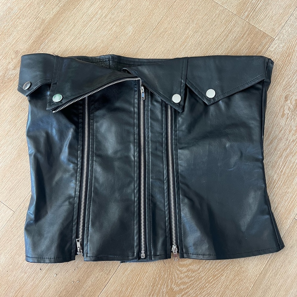 leather tube top